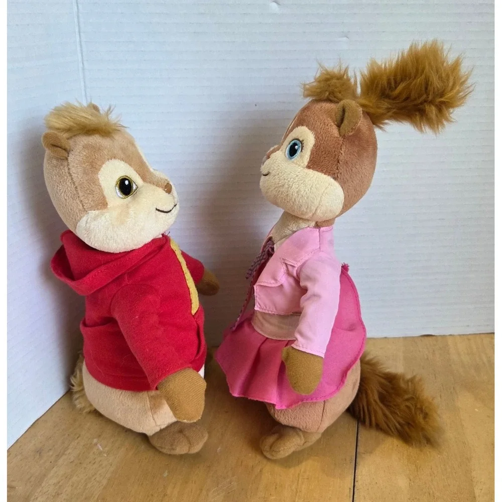 Ty Lot of 2 Alvin and Brittany Plush Stuffed Animal Toy Chipmunks 2010  10 inch